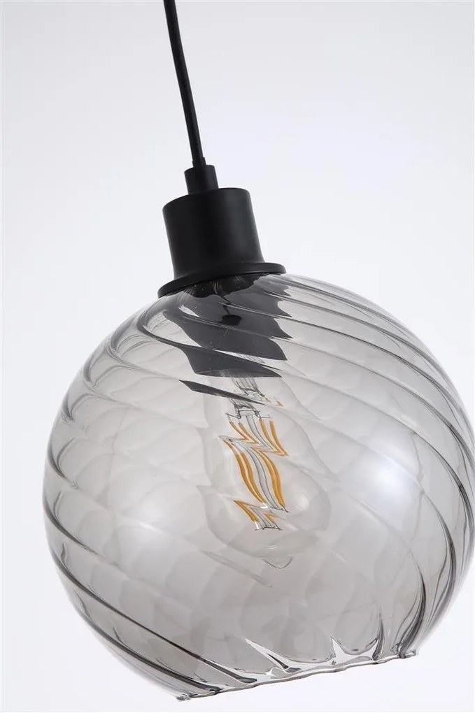 Pendul metal negru, sticla fumurie Radiance