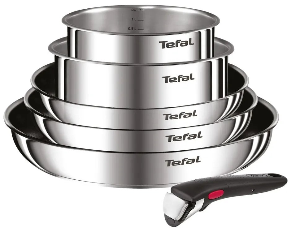 Set de vase pentru gătit 6 buc. din aluminiu INGENIO Cook Eat L881S604 – Tefal