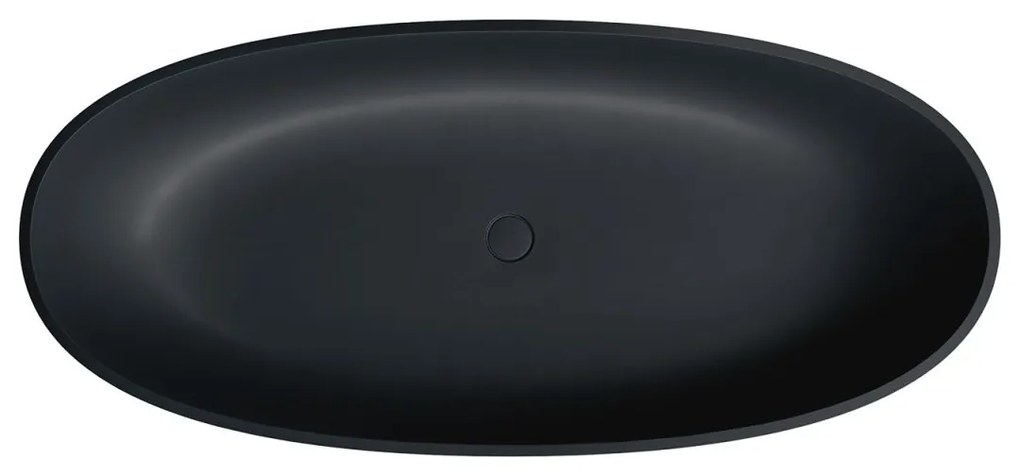 Omnires Shell M+ cada freestanding 175x78 cm ovala negru SHELL175WWBLV
