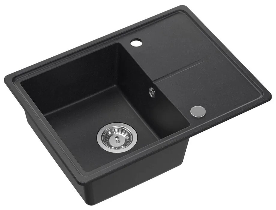 Chiuveta compozit incastrata Quadron Pop Tony 116 negru punctat 60x45 cm