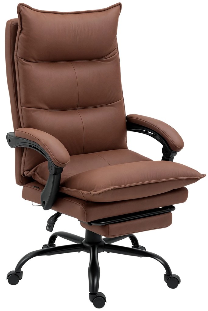 Vinsetto Scaun de birou masand si incalzit, scaun de birou, inaltime reglabila, spatar inclinabil, 66x74x121,5cm maro | Aosom Romania