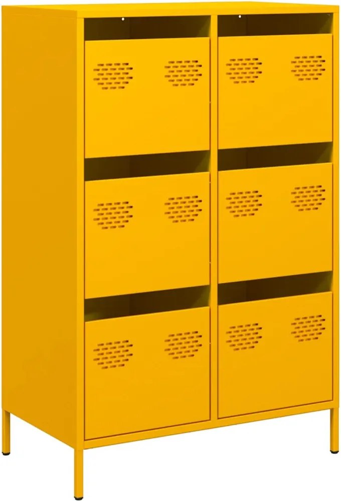 vidaXL Dulap înalt, galben muștar, 68x39x101,5 cm, oțel