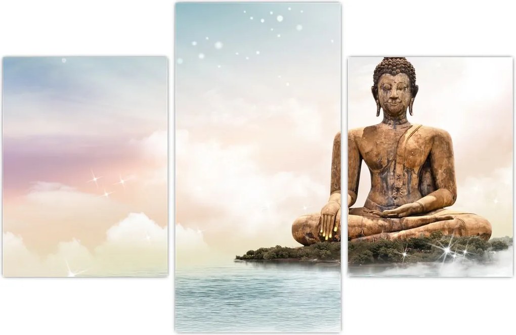 Tablou - Buddha care supraveghează pământul (90x60 cm)