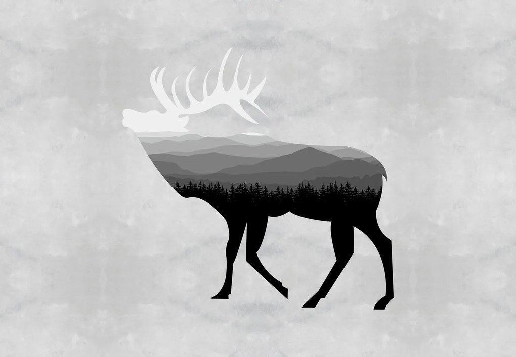Fototapet - Silueta unui cerb (147x102 cm)