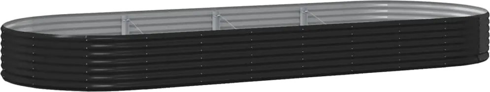 vidaXL Strat înălțat grădină 373x140x36 cm oțel galvanizat