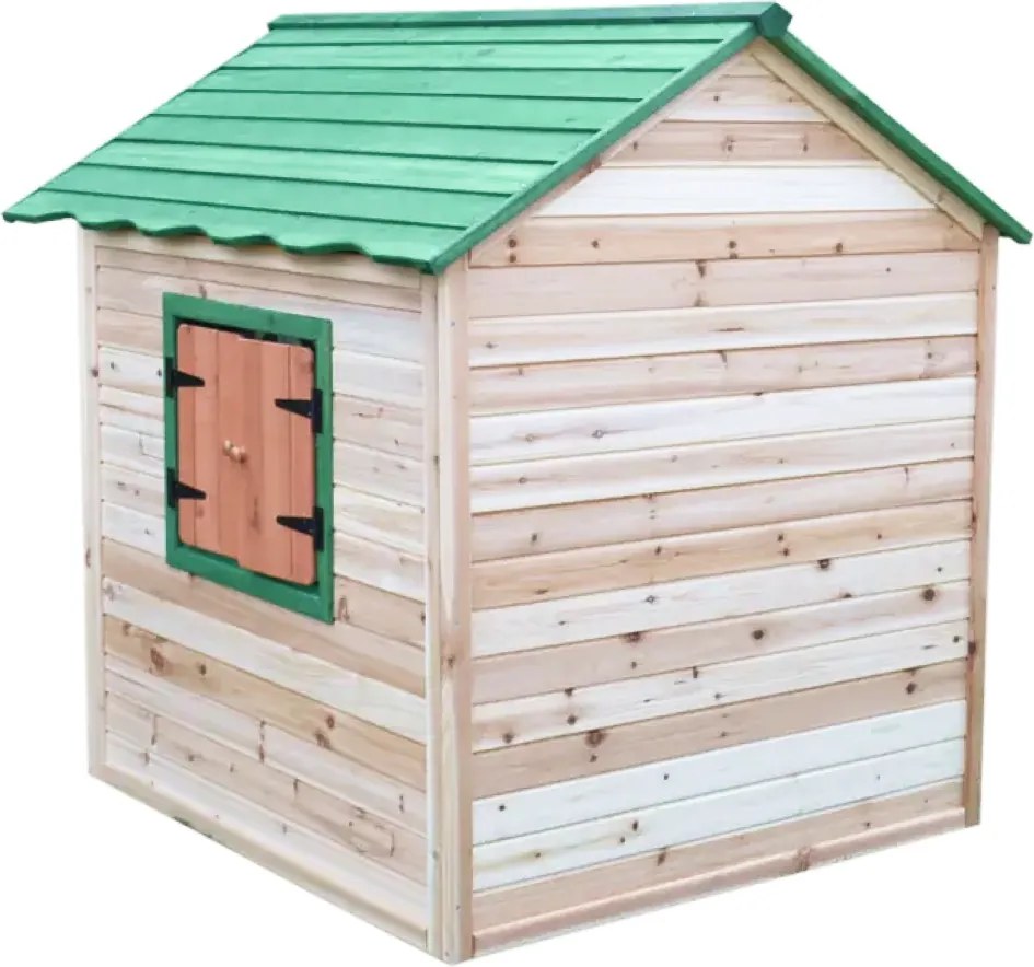 Căsuţă de grădină din lemn pentru copii, verde/naturală, UDIM