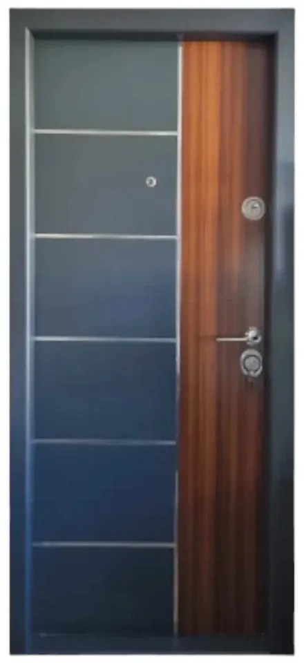 Usa metalica de exterior cu izolatie si vizor Novo Doors NDS08 ,deschidere stanga dreapta, 1 yala, dimensiuni multiple,tabla 12 mm, balamale si