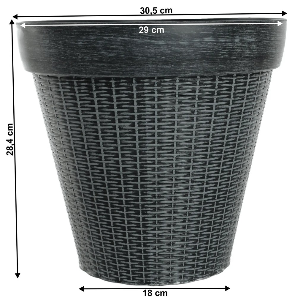Ghiveci din plastic, gri, IROM TIP 1