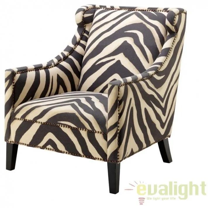 Fotoliu design elegant si confortabil, tesatura cu imprimeu Zebra 108959U HZ