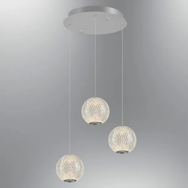 Lustră LED suspendată pe cablu CREMONA 3xLED/5W/230V 3000K crom mat