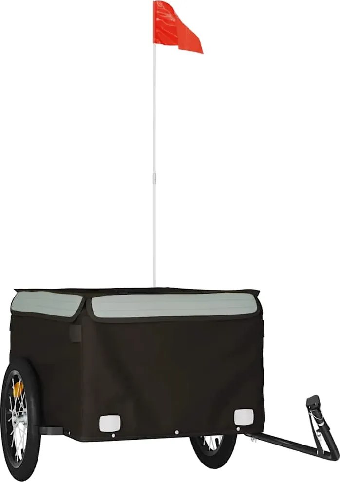 vidaXL Remorcă pentru biciclete, negru și gri, 45 kg, fier