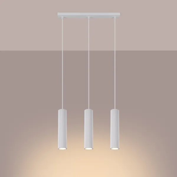 Lustră pe cablu Sollux SL.1537 KARBON 3xGU10/10W/230V alb