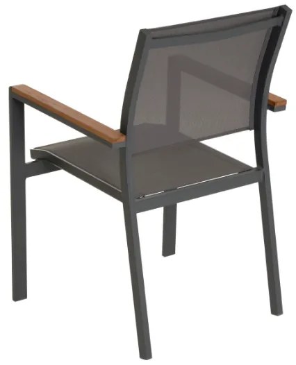 Scaun metalic stivuibil de grădină, antracit