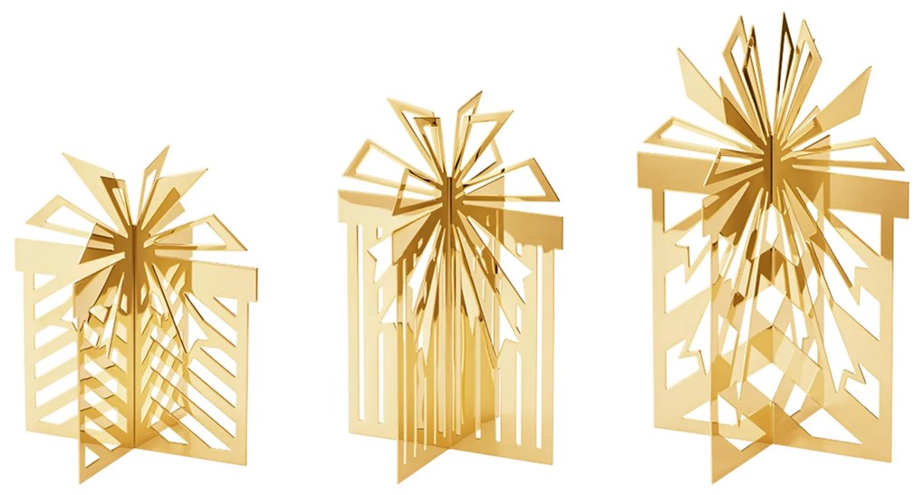 Ornament de Crăciun placat cu aur de 18 carate, set de 3 - Georg Jensen