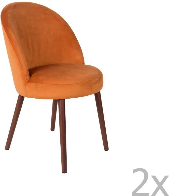 Set 2 scaune Dutchbone Barbara, portocaliu