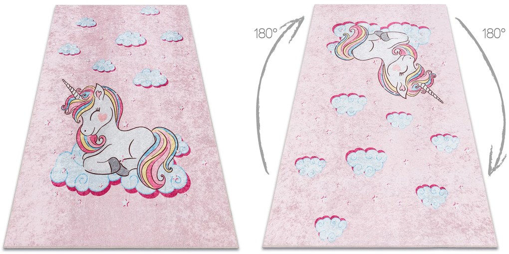 JUNIOR 51855.804 covor lavabil Inorog, nori pentru copii anti-alunecare - roz - SECUNDAR-COTATI PRODUSUL