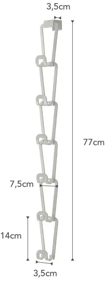 Cuier pentru genți cu 6 cârlige YAMAZAKI Kanazawa, alb