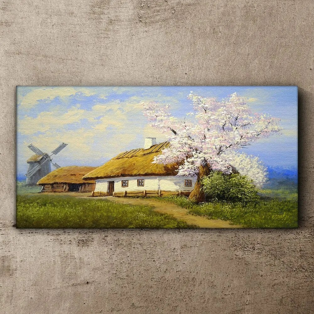 Tablou canvas Pictură Village Cottage