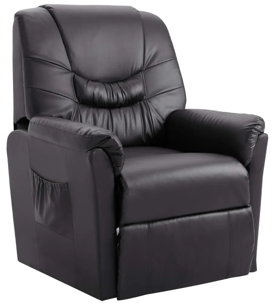 248977 vidaXL Fotoliu extensibil, gri, piele ecologică