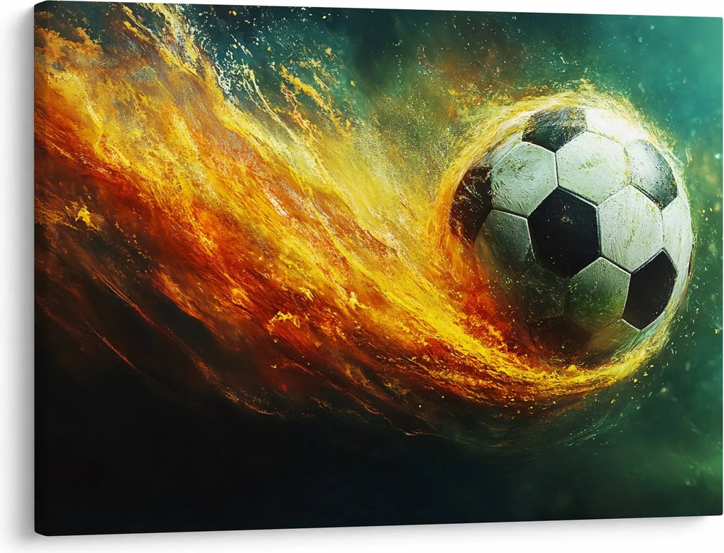 Tablou - Minge de Fotbal în Zbor (70x50 cm)