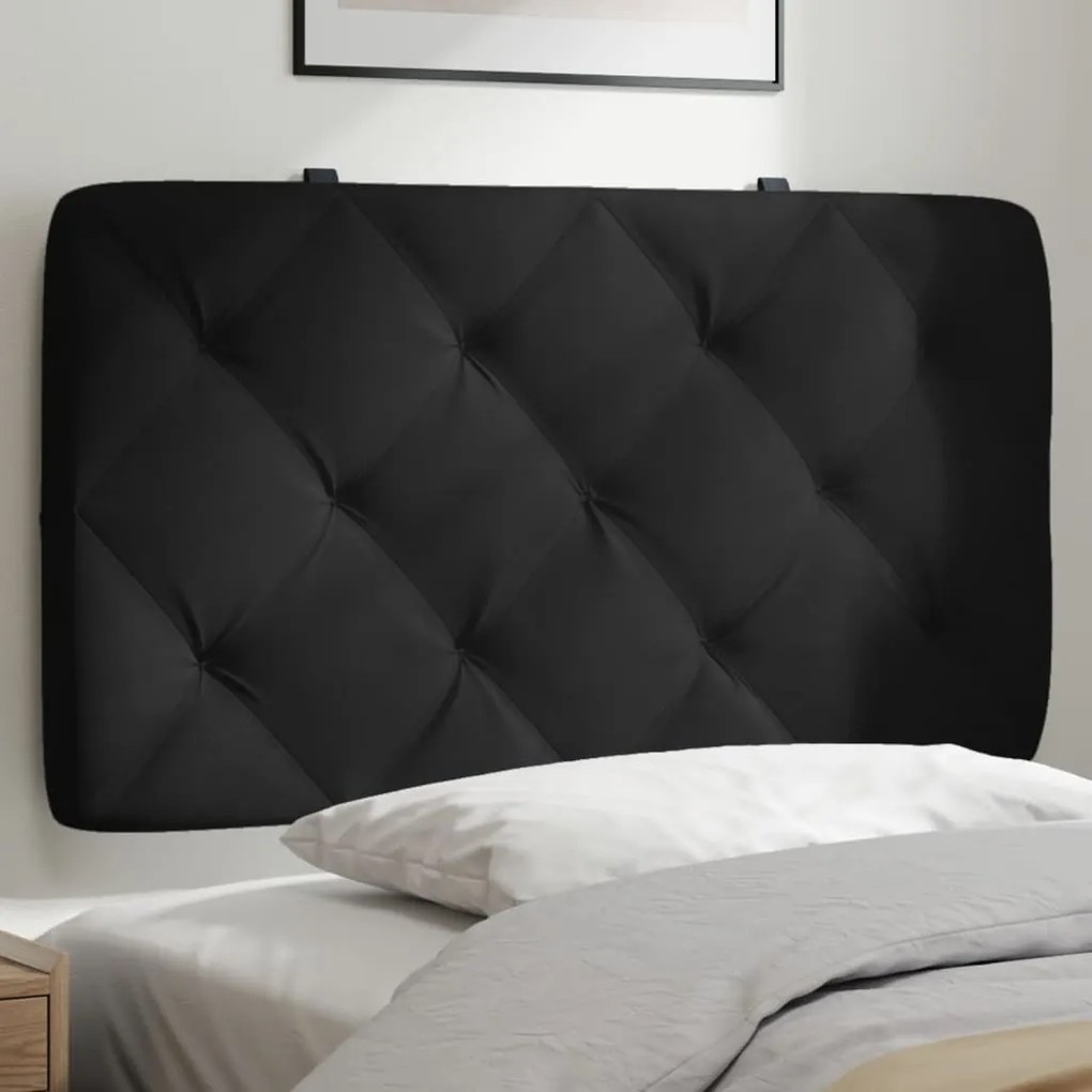 vidaXL Pernă tăblie de pat, negru, 80 cm, catifea