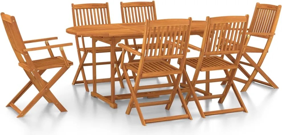 vidaXL Set mobilier de grădină 7 piese 180x90x75 cm, lemn masiv acacia