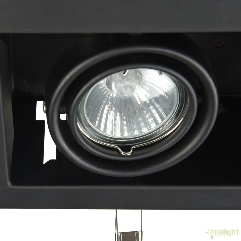 Plafoniera incastrabila cu doua spoturi Metal, negru MYDL008-2-02-B