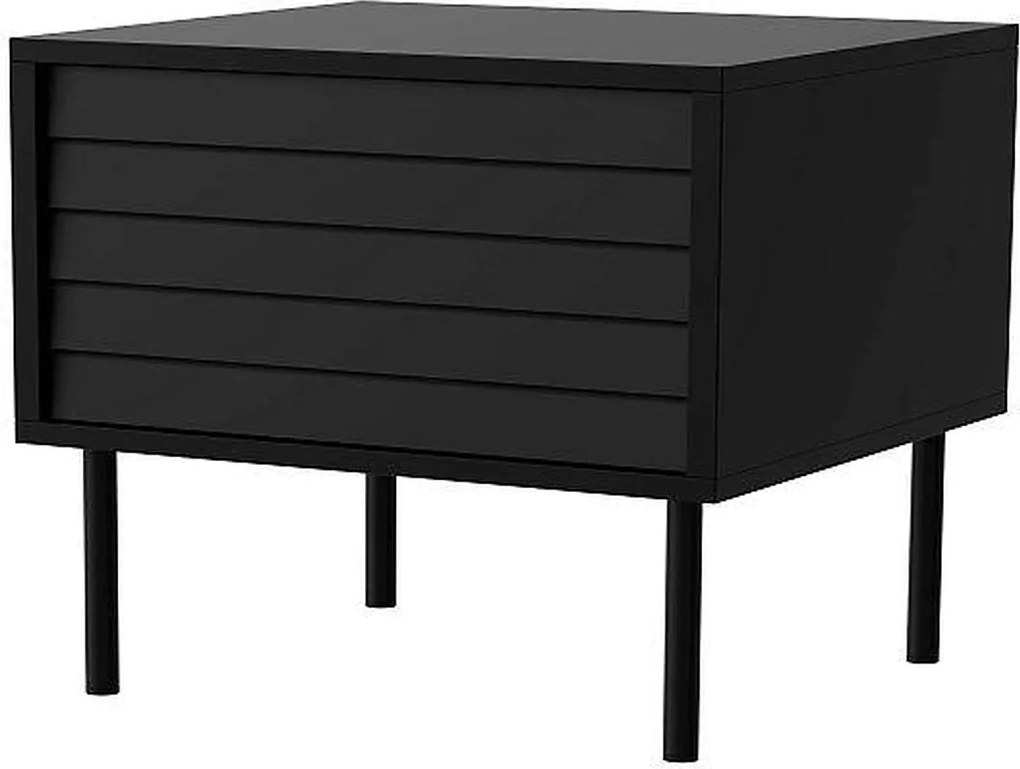 Set 2 noptiere CORTINA, negru, PAL laminat, 45x40x51 cm