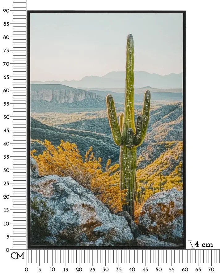 Mauro Ferretti Pictura Pe Panza Lacuita, Cu Rama, Cactus -B- Cm 60X4X88 | Aosom Romania