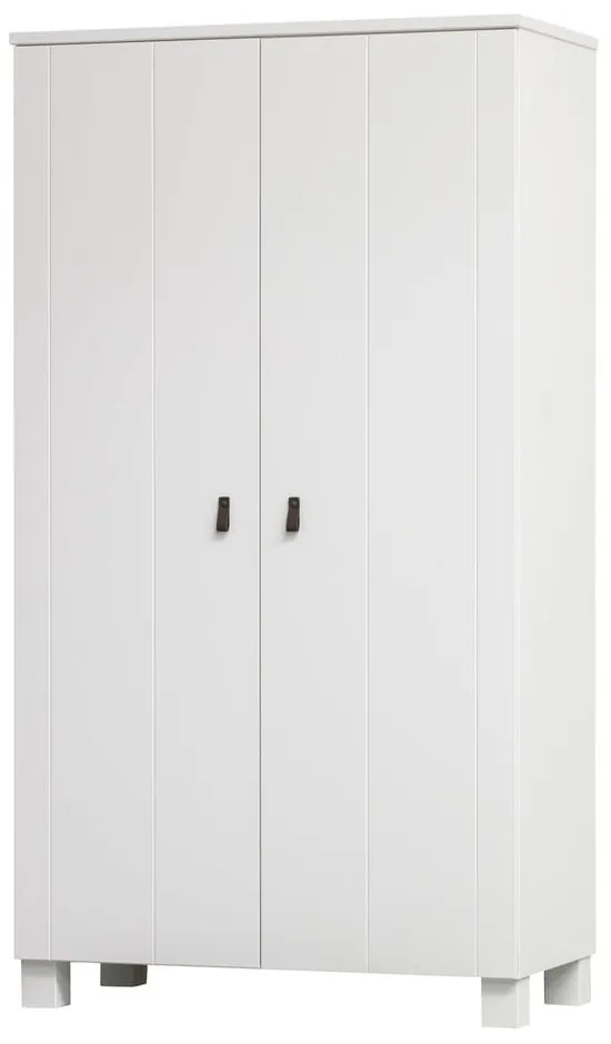 Șifonier alb din lemn de pin 111x202 cm Ties – WOOOD