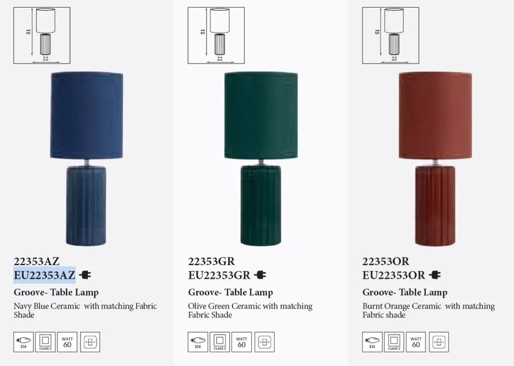 Veioza/Lampa de masa decorativa Groove Navy