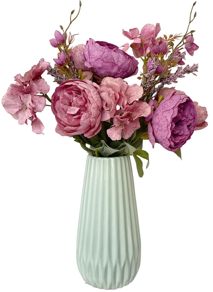 Bujori roz artificiali KALINDA, 45cm