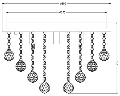 Plafonieră Zuma Line RLX92711-5GC RANGEL 5xG9/42W/230V auriu