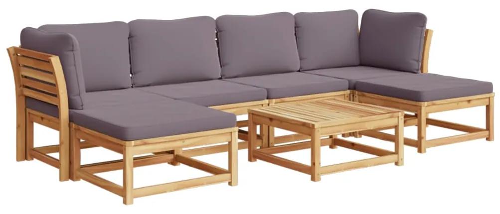 3214322 vidaXL Set mobilier grădină cu perne, 7 piese, lemn masiv acacia