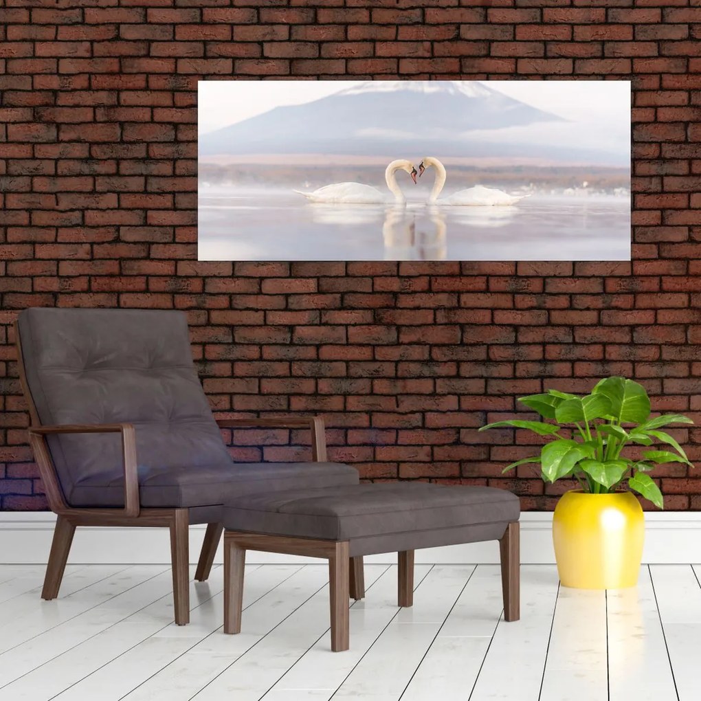 Tablou - Lebede îndrăgostite (120x50 cm)