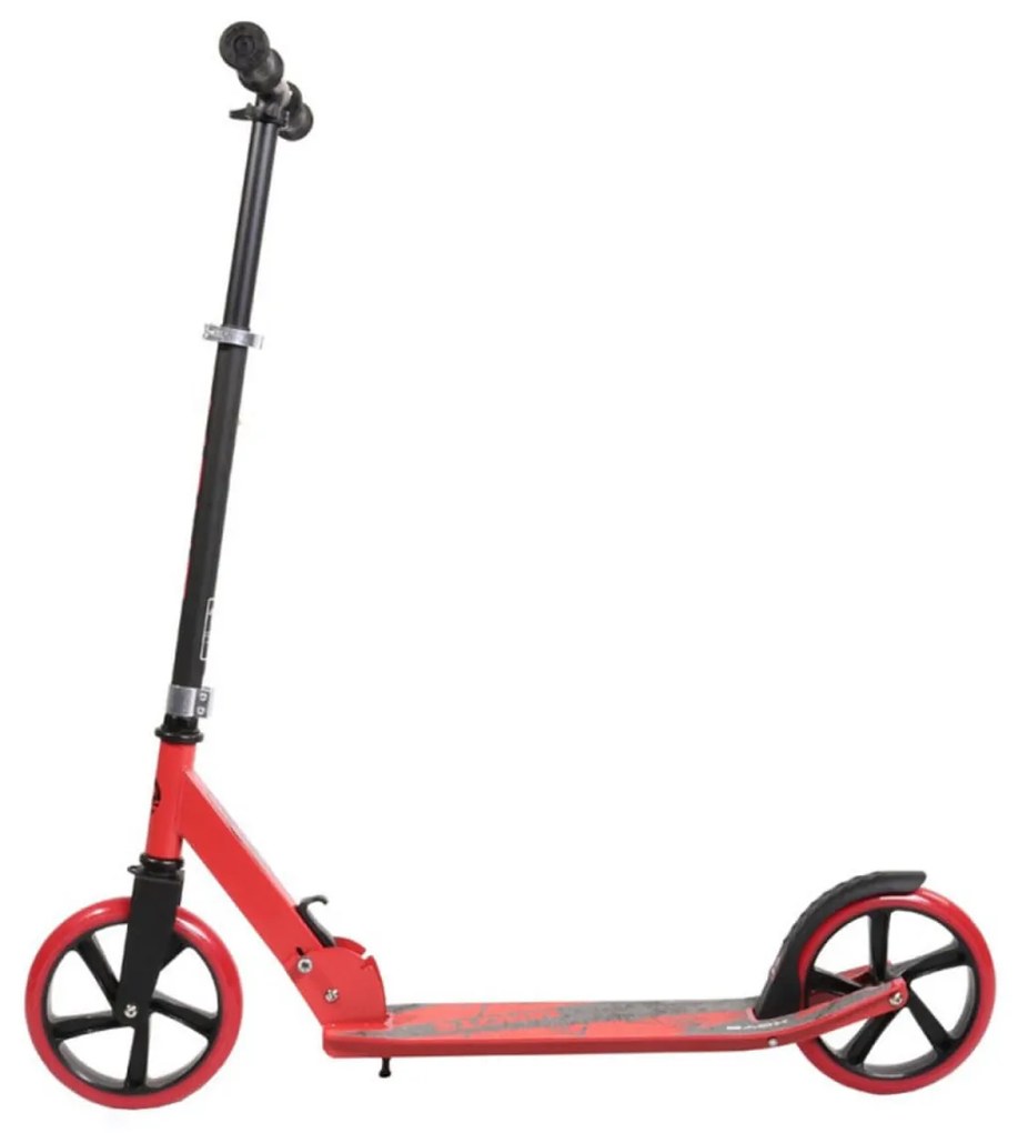 Trotineta din aluminiu NOVOKIDS™ Storm Scooter, maxim 100 kg, Functie Super Brake, Maner reglabil pe inaltime, Diametru roata 200 mm, Rosu