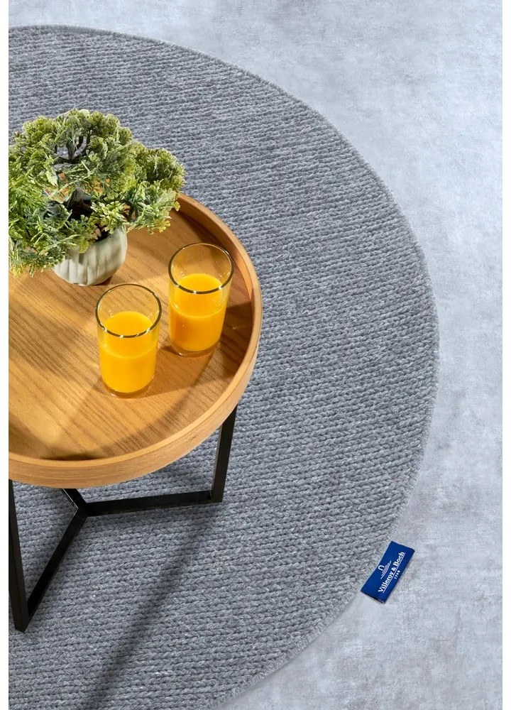 Covor gri țesut manual rotund din lână ø 200 cm Francois – Villeroy&Boch
