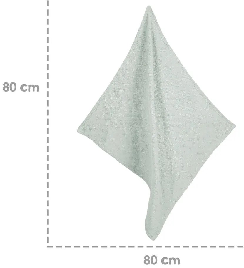 Pătură pentru copii verde din bumbac organic tricotată 80x80 cm Lil Planet – Roba