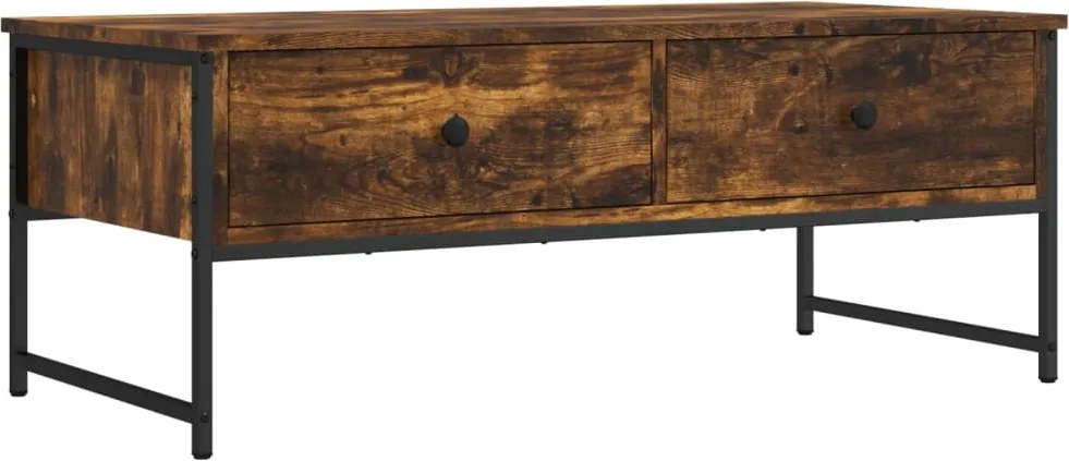 vidaXL Măsuță de cafea, stejar fumuriu, 101x49x39,5 cm, lemn prelucrat