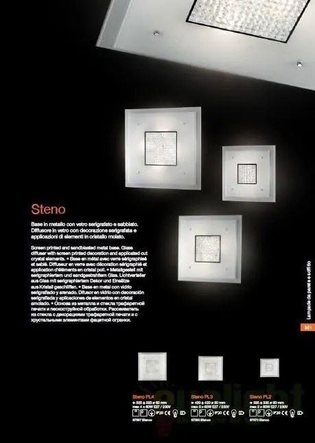 Aplica de perete cristal Venezian Steno PL2 087573