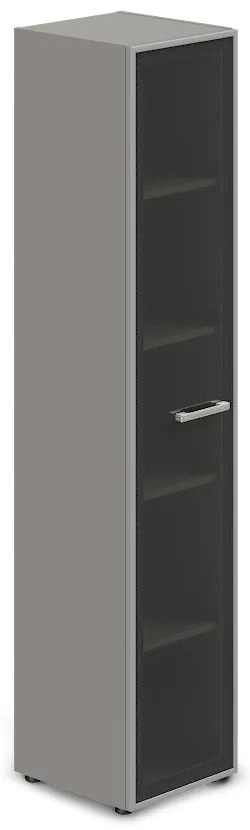 Dulap îngust înalt TopOffice Premium, stânga, 39,9 x 40,4 x 196,5 cm, gri