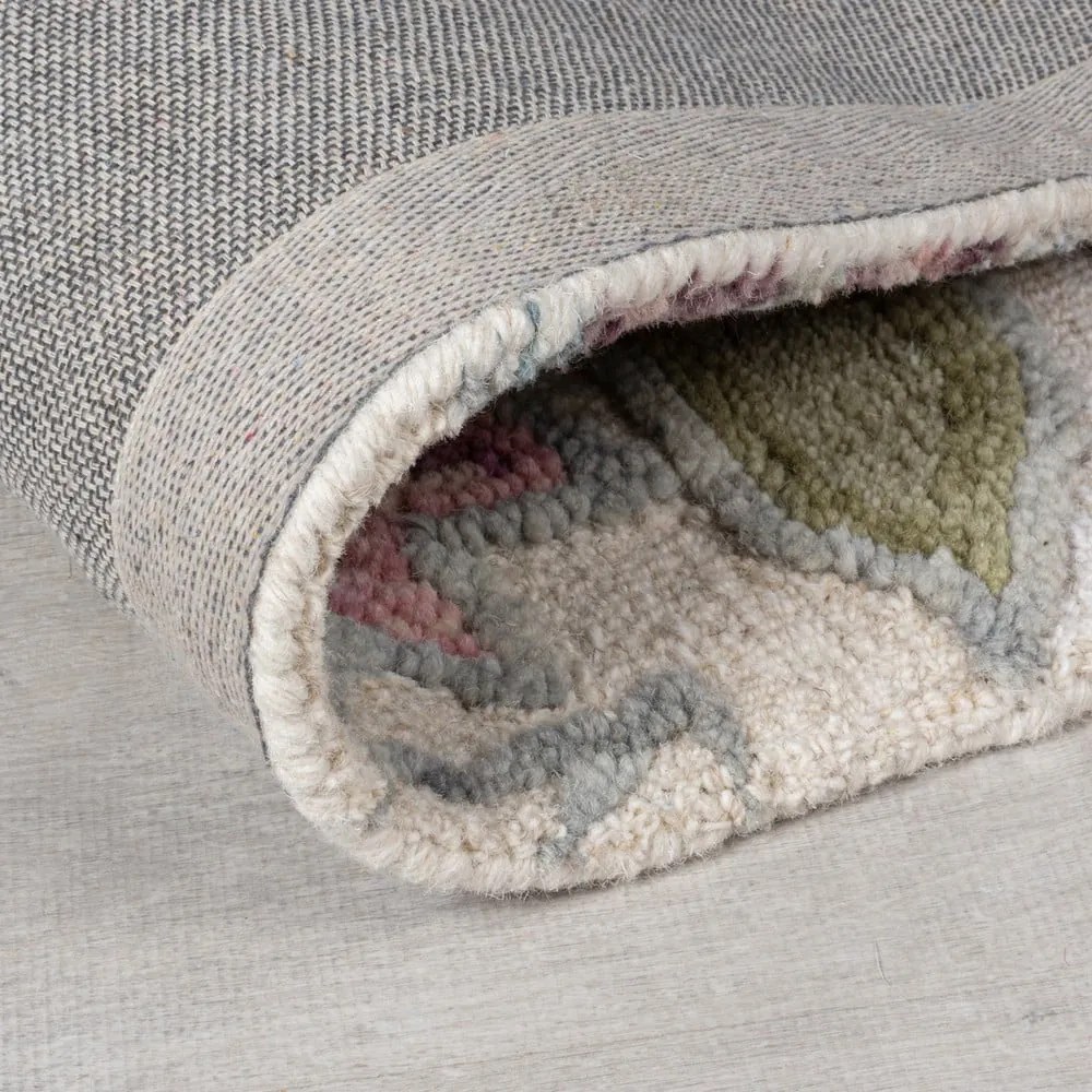 Covor crem țesut manual din lână 200x290 cm Tania Floral – Flair Rugs