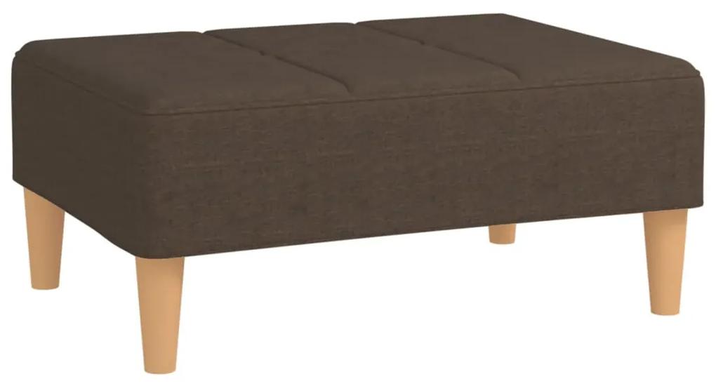Canapea extensibila cu 2 locuri 2 perne taburet, negru, textil Maro, Cu suport de picioare