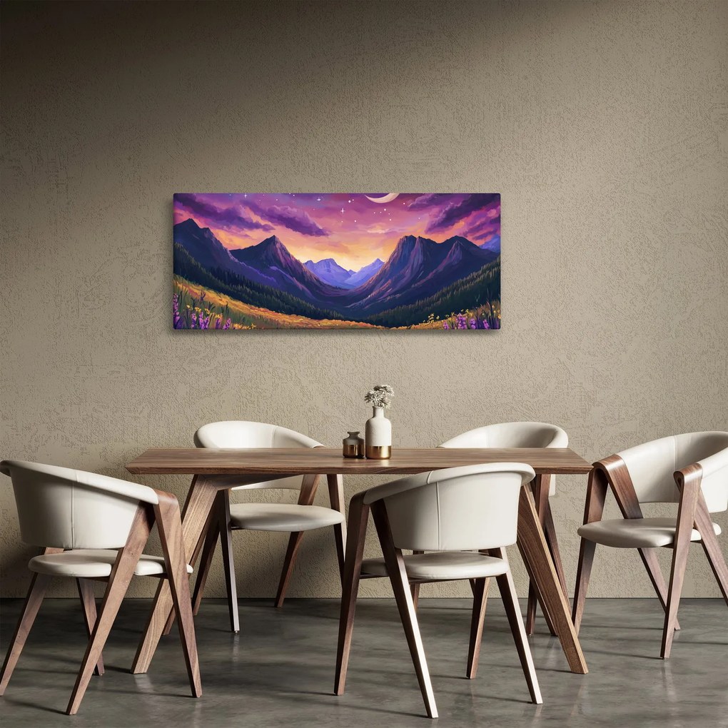 Tablou - Peisaj violet (120x50 cm)