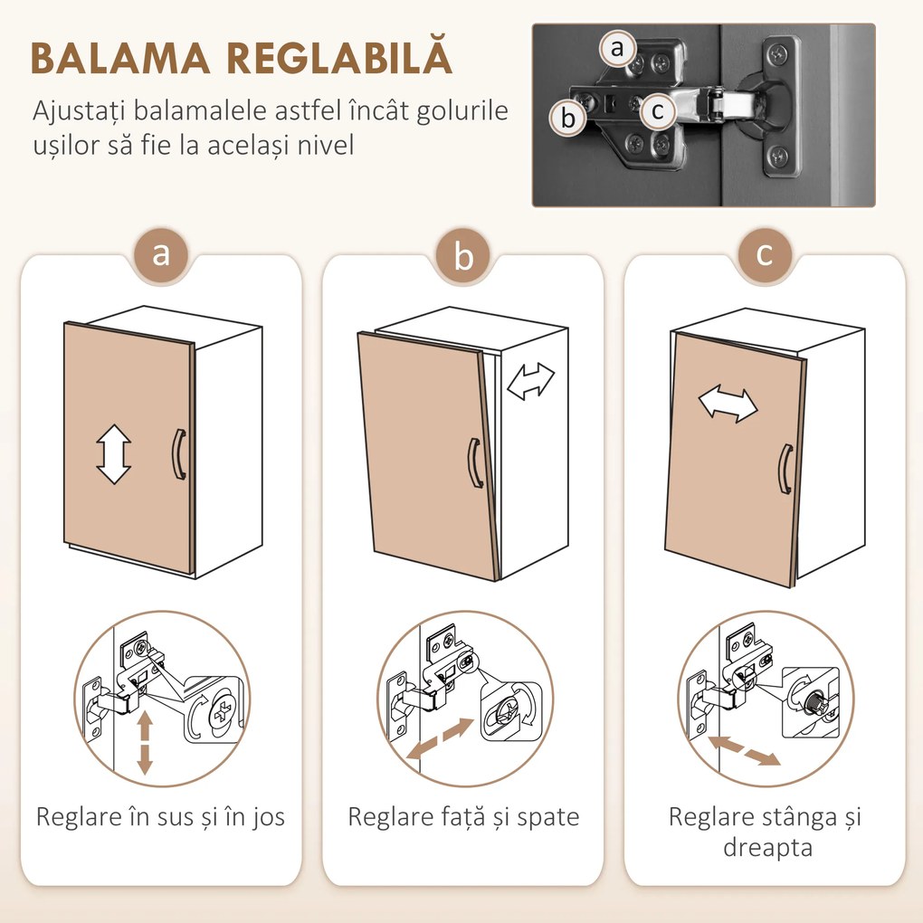 HOMCOM Dulap de Bucătărie cu Spațiu de Depozitare, 71" Alb | Aosom Romania