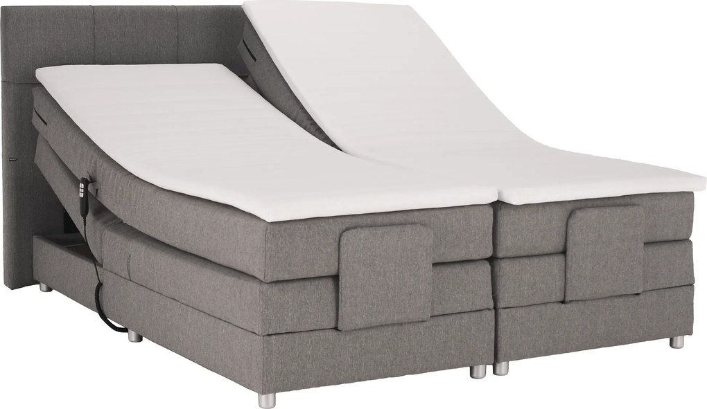 Pat electric reglabil, arcuri, gri, 160x200, MURKO NEW