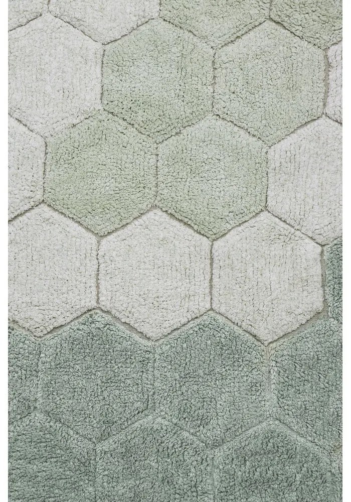 Covor verde deschis lavabil/țesut manual rotund din bumbac ø 140 cm Honeycomb Blue Sage – Lorena Canals