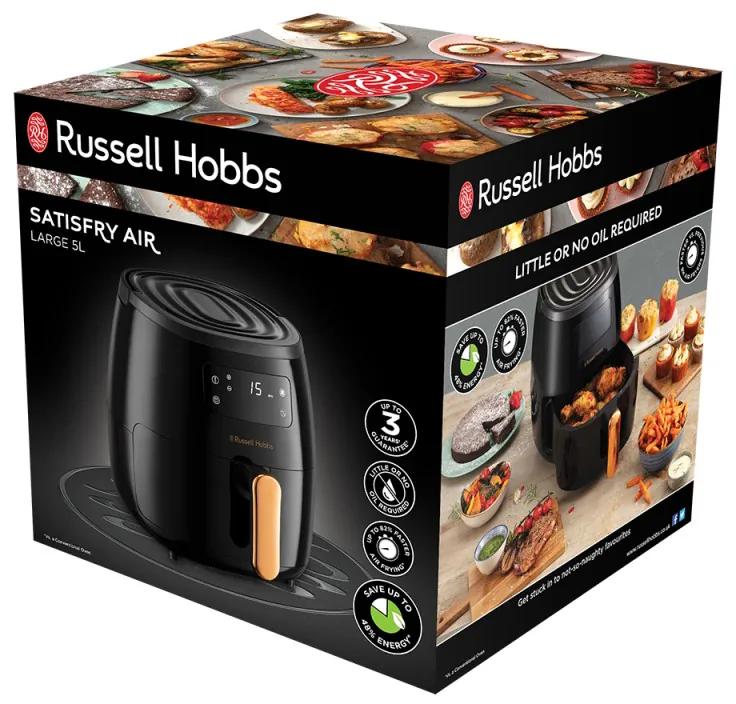 Friteuza cu aer cald Russell Hobbs SatisFry 26510-56, 1650 W, 5L, Digitala, 80-200°C, Timer, Negru