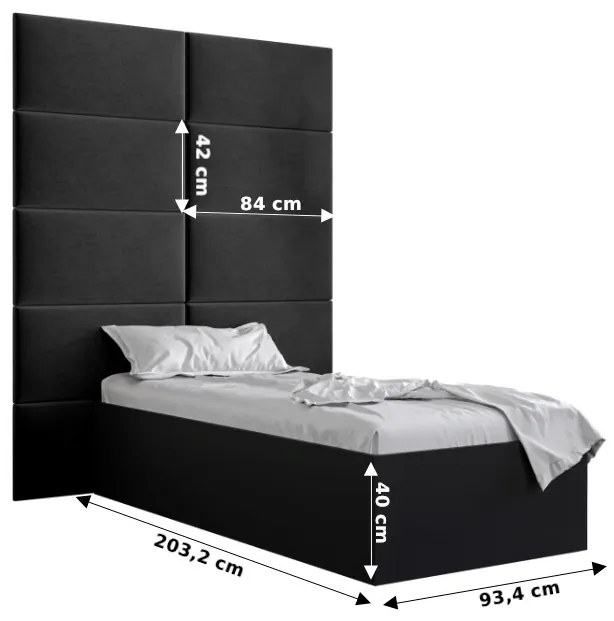 Zondo Pat de o persoană cu tăblie tapițată 90 cm. 1045863