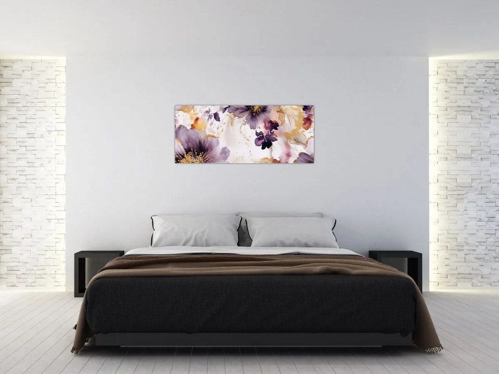 Tablou - Acuarelă flori (120x50 cm)